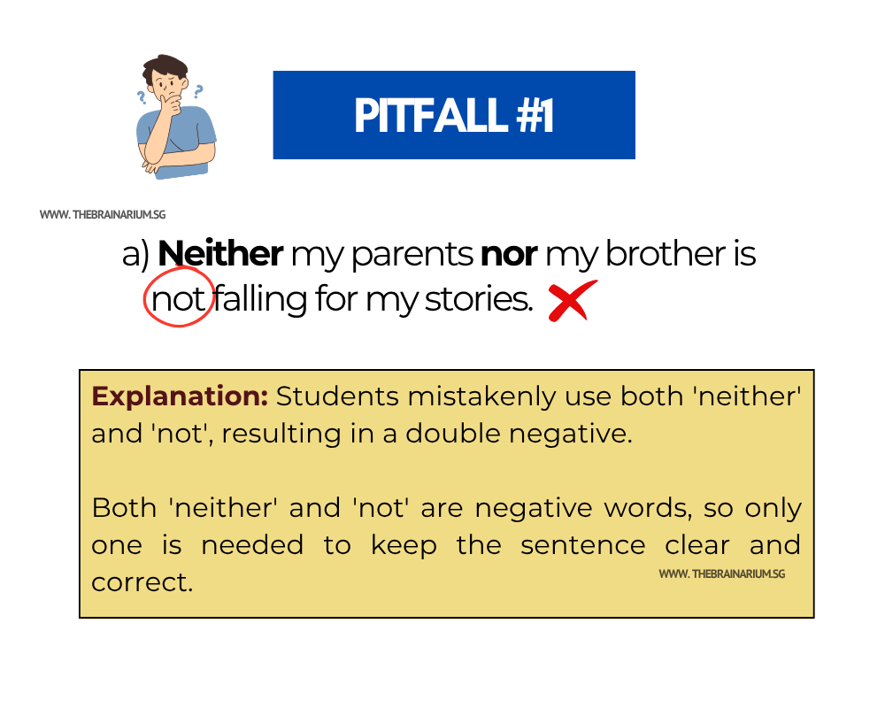 Common pitfalls of using “neither...nor" in sentence structures.